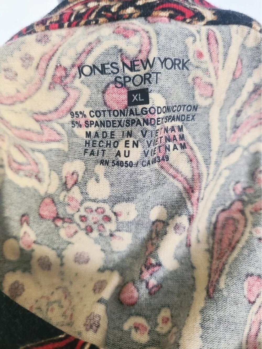 Jones New York Sport Women's Paisley Long Sleeve Blouse XL - Picture 5 of 6